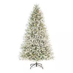 Home Depot Christmas Tree: 7.5 ft Kenwood Frasier Fir Flocked LED Pre-Lit Artificial Christmas Tree Home Decorators Collection