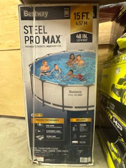 Bestway Steel Pro MAX 15 ft. Round 48 in. Deep Above Ground Pool Set Retail price $485 Our price $280