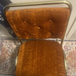Orange & Gold Velvet Chairs 