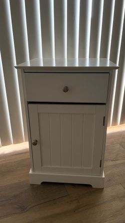 White bedside table nightstand cabinet