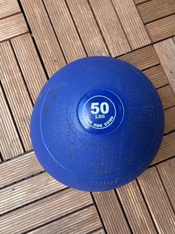 50 pounds slam ball, 10 pound Olympic 2 inch holes steel plate