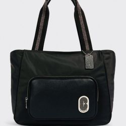 Coach women’s court nylon/leather tote bag