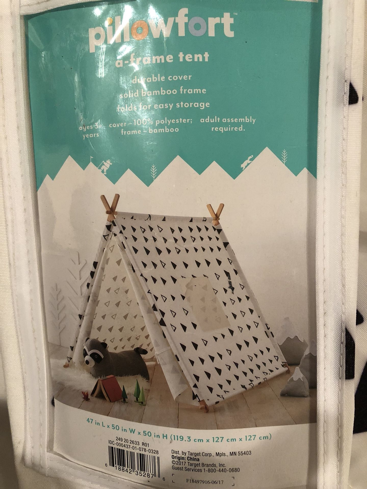 Pillowfort black and white kids teepee house tent