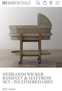 RH Heirloom Wicker Baby Bassinet for Sale in Carlsbad CA OfferUp