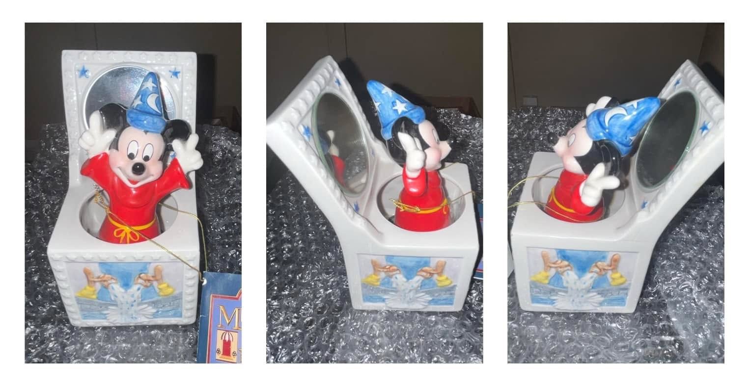 DISNEY Vintage Mickey Fantasia MUSIC BOX (made by Schmid) w/ tag *no box*