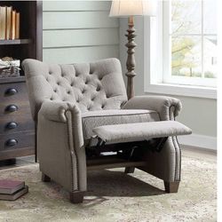 Tufted Recliner New Gray 
