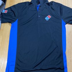 Domino's Gear Polo Shirt Mens Small Black Short Sleeve Collared Logo Uniform