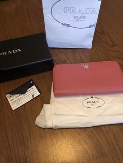 Authentic Prada Saffiano zippered wallet