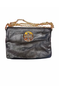 🔥 Luxury Style Black Leather Chain Crossbody Bag Gold Logo New w/ Dust Bag🔥