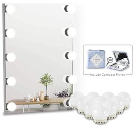 NEW! Vanity Mirror Lights Kit,Golspark Dimmable Hollywood Style Lights for Mirror,10 LED Light Bulbs for Makeup Vanity Table Set in Dressing Room,Lig