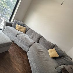 Sectional Sofa And Ottoman with Accent Chair 