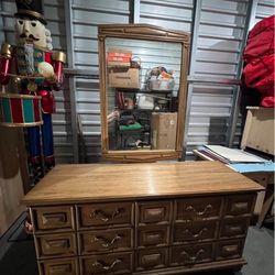 Wooden Dresser with Mirror By  thomasville