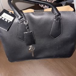 DKNY Black Leather Shoulder Bag
