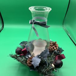 Plum And Blue Hurricane Candle holder 