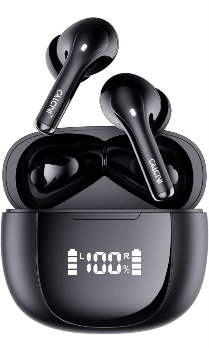 True Wireless Earbuds Bluetooth 5.3 with Microphone, TWS Ear-buds In-ear Headphones with Charging Case,Waterproof Cordless Blue-tooth Earphones for Sa