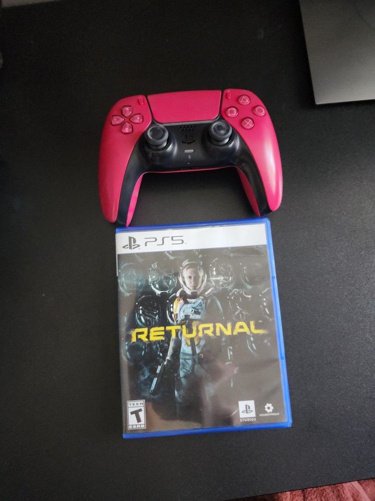 Red PS5 Controller and Returnal PS5 Unplayed (Optional)
