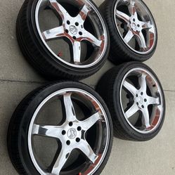 4 — 245/35r20 5x4.5 5x114.3 Stock Chrome Ford Mustang Cobra SVT wheels Rims Tires!!
