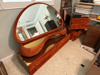 Vintage dresser with mirror and 2 night stands