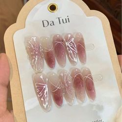 Hand made press on nail Size:S