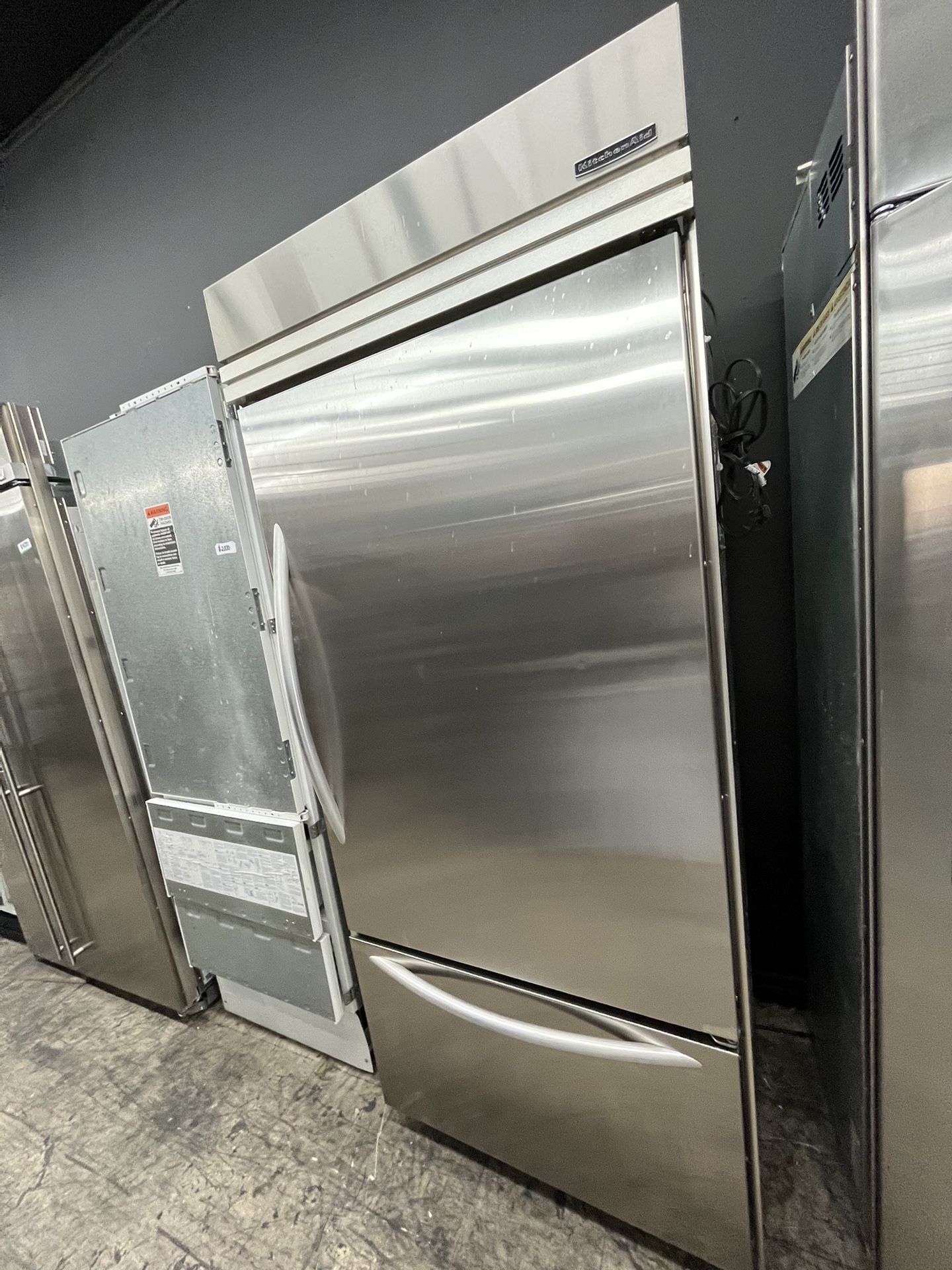 KitchenAid Built In Bottom Freezer 36” Refrigerator Used