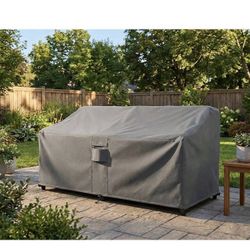 KHOMO GEAR 58 in. W × 32.5 in. H x 31 in. D Small Gray Outdoor Sofa Patio Loveseat Furniture Cover