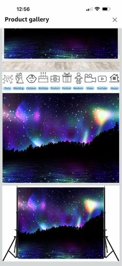 9x6ft Northern Lights Photography Backdrop Aurora Borealis in The Sky Over The Night Forest Background Home Decor Photo Booth Studio Props