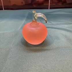 Vintage Pink Satin Opaque Peach Paperweight 