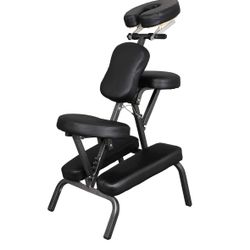 ZENSTYLE Portable Massage Chair Leather Pad Travel Massage Tattoo Spa Chair, Black