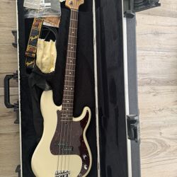 fender white bass american std (electric)