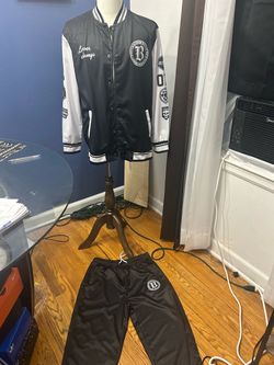 Black & White Varsity Jacket and Pants Set