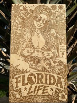 Florida Life Laser Engraved Wood Wall Art