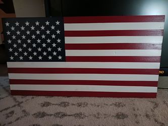 American Flag, Handmade, Wooden 