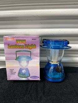 Defender Mini Lantern Light Blue Portable Waterproof Cordless 4xAA MPN 6091