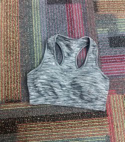 Gray Space-Dye Racerback Sports Bra