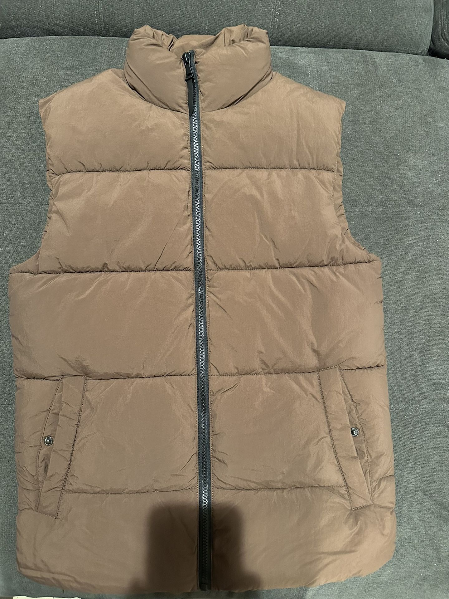 Brown Men Puffer Vest