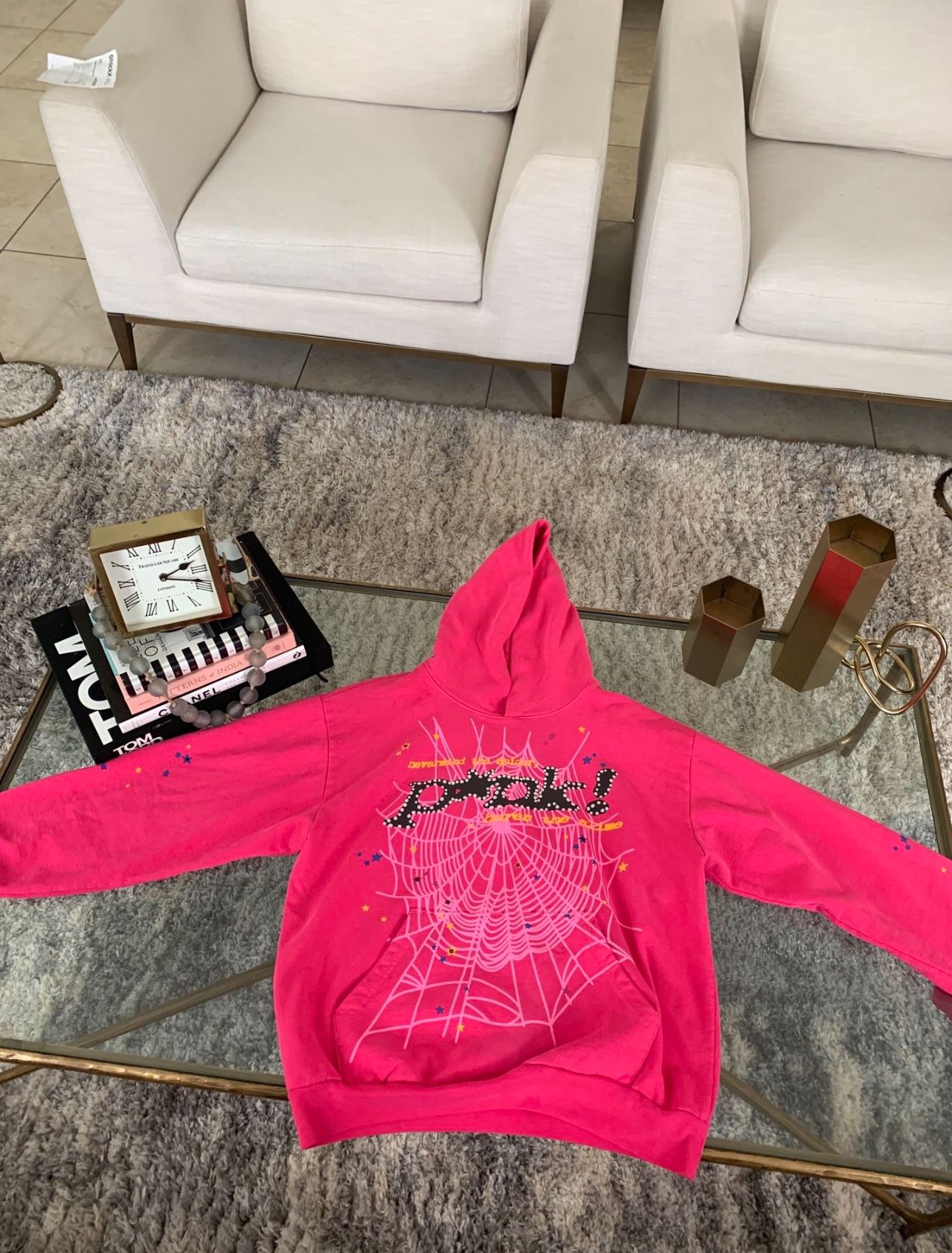 Pink sp5der hoodie