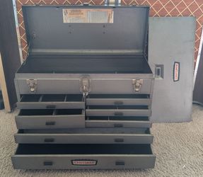 Rare Vintage Craftsman Crown Logo 7 Drawer Machinist Excellent Condition Toolbox With Original Key