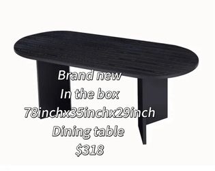 78" Wood Dining Table for Kitchen Black Desk Top  $318 (brand new in the box)