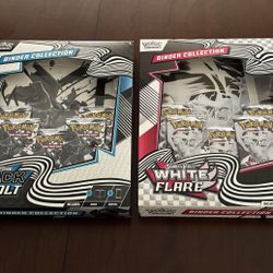 Pokemon Black Bolt and White Flare Binder Collection Set of 2 Will definitely ship with care