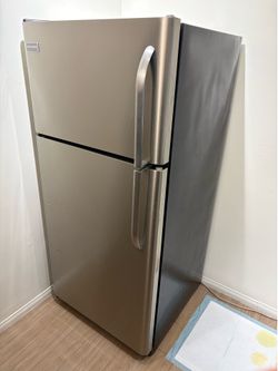 Stainless steel Frigidaire top-freezer refrigerator