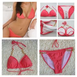 Coral bikini set