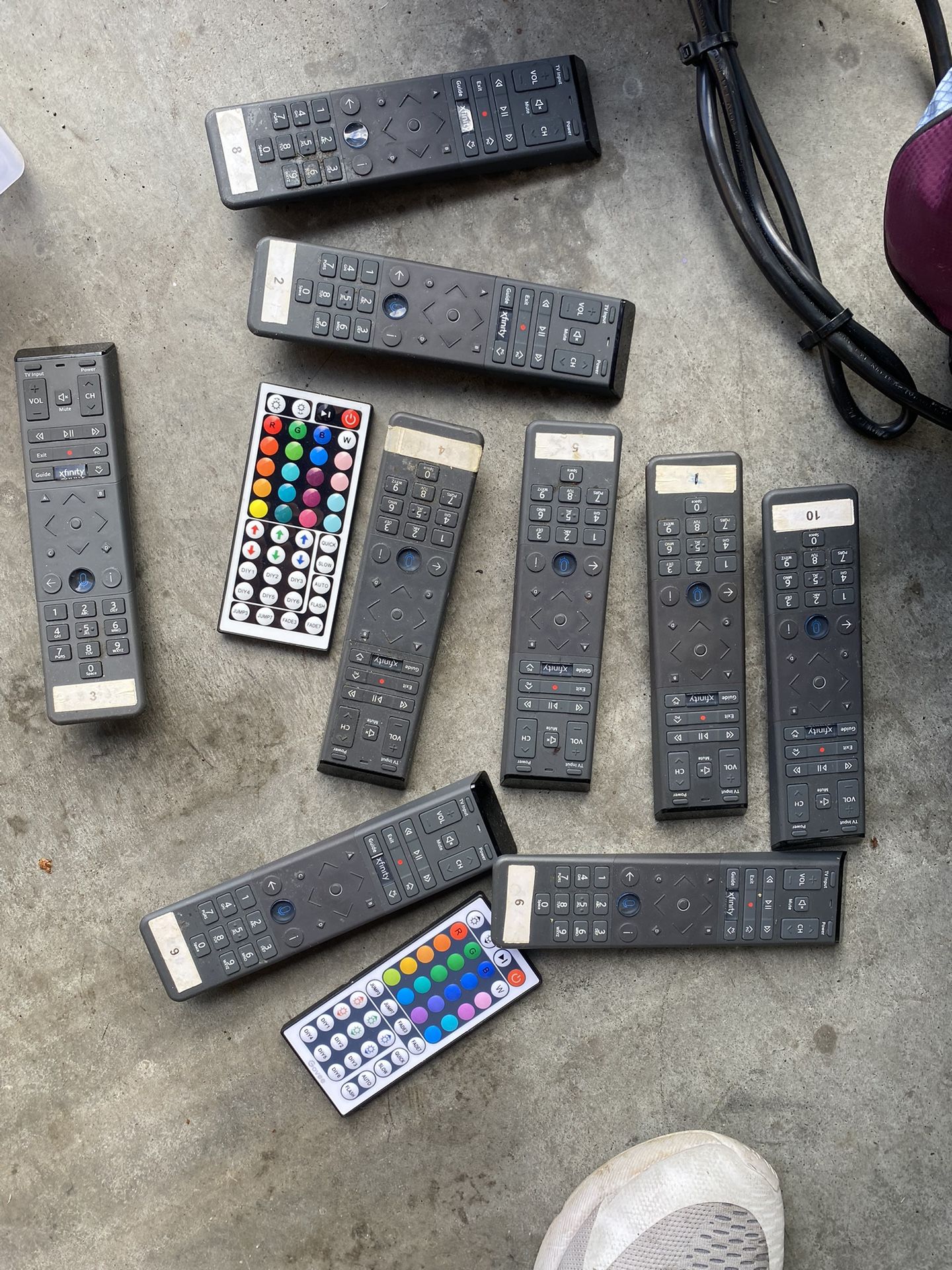 Lot Of Xfinity ( Comcast ) Remotes And Two Other Remotes