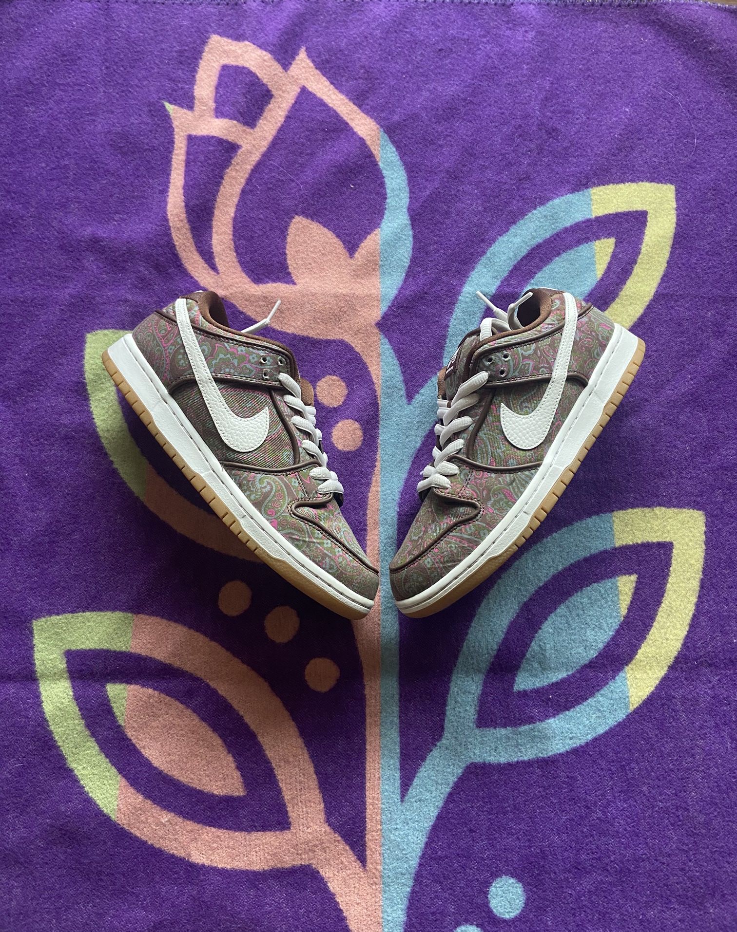 NIKE SB DUNK LOW PRO “PAISLEY BROWN” SIZE 8.5 MENS USED NO BOX 