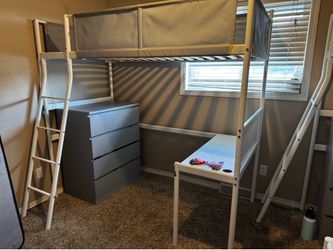 Loft bed w/ desk and chair