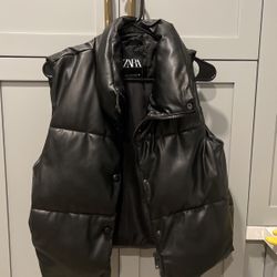 ZARA SIZE S LEATHER VEST 