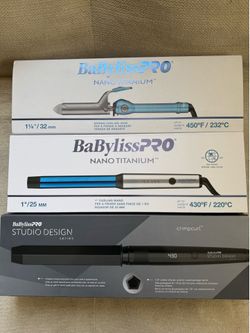BaBylissPRO Nano Titanium Hair Tools Bundle Curling Iron Wand Crimpcurl