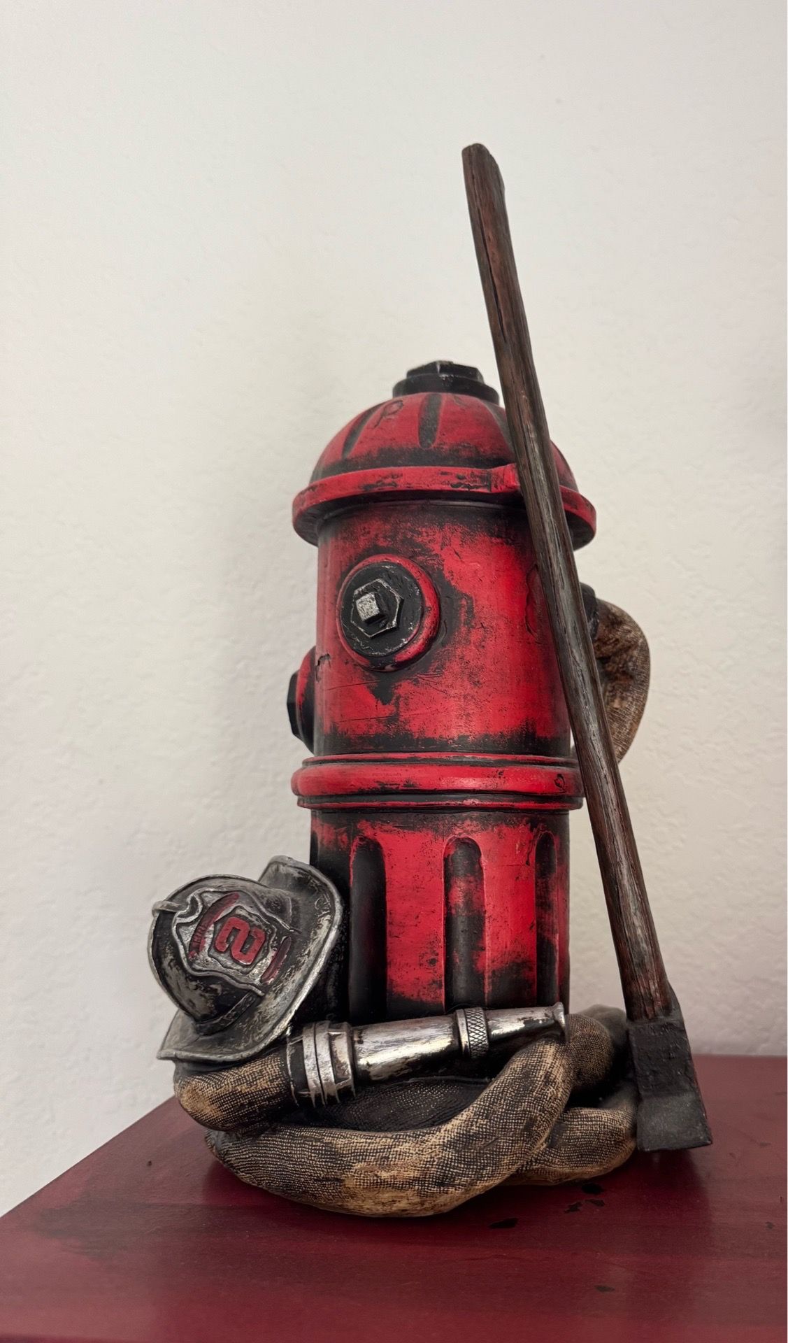 Fire hydrant, axe, Helmet, ax, resin