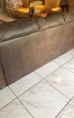 Aniline leather sofa (brown)