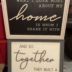 Farmhouse Wall Sign – “What I Love Most About My Home…”