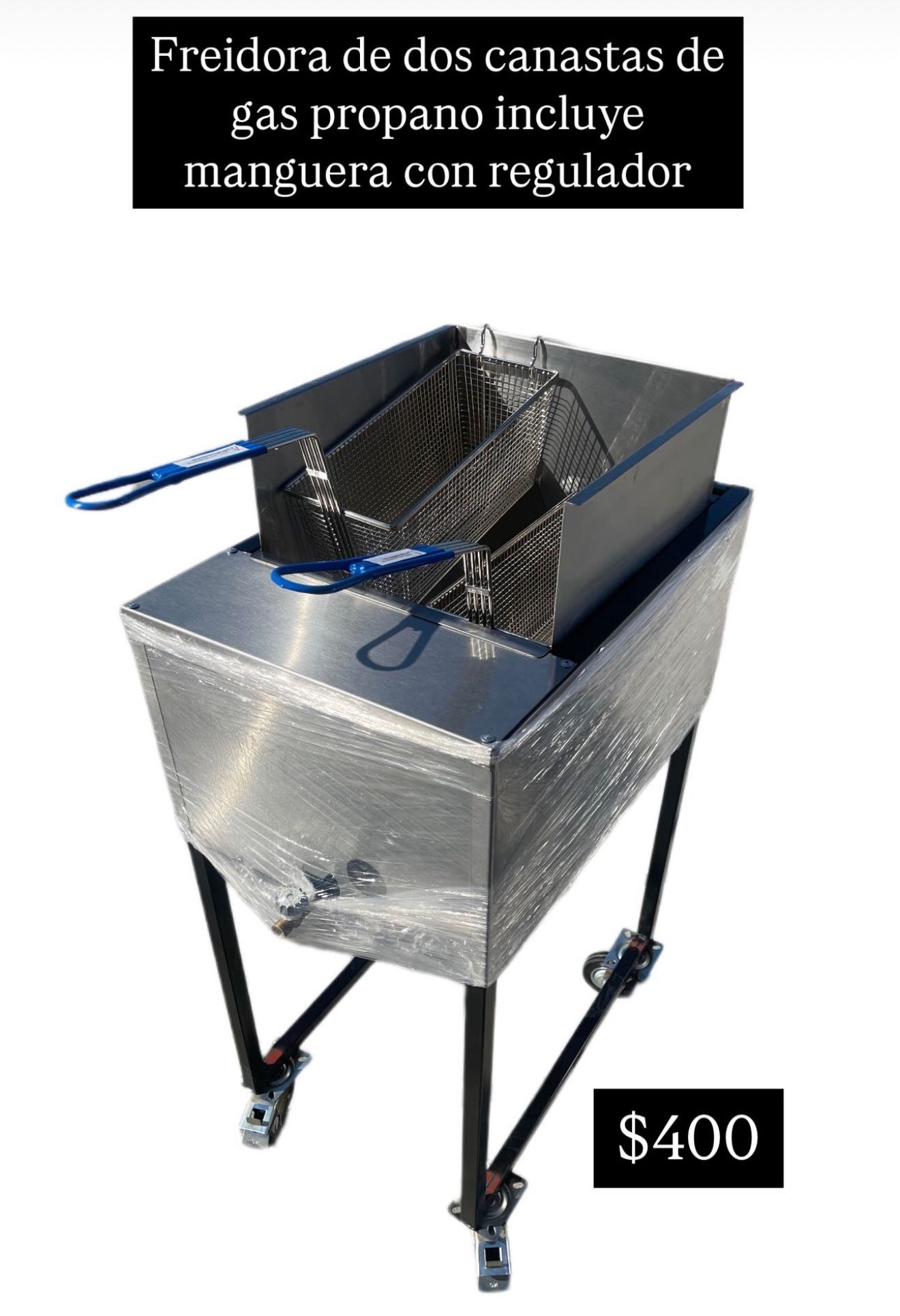 New Stainless Deep Fryer With Hose With High Pressure Burners